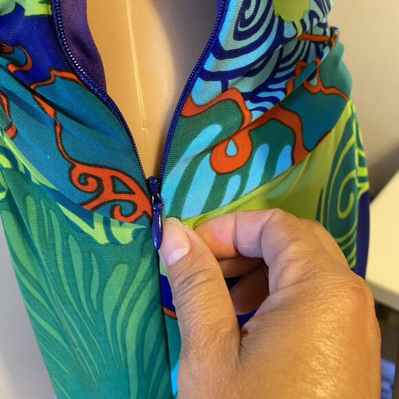 Jones New York Artsy Colorful Sheath Dress Ruched Elegant Event Evening Party 8 - Picture 10 of 10